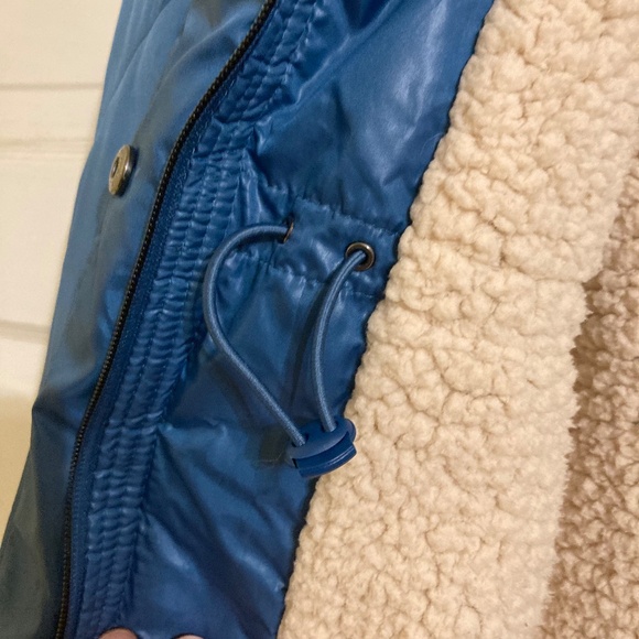 Women's Kenneth Cole Quilted Winter Jacket Faux Shearling Lined Blue Size M Snow - Picture 8 of 17